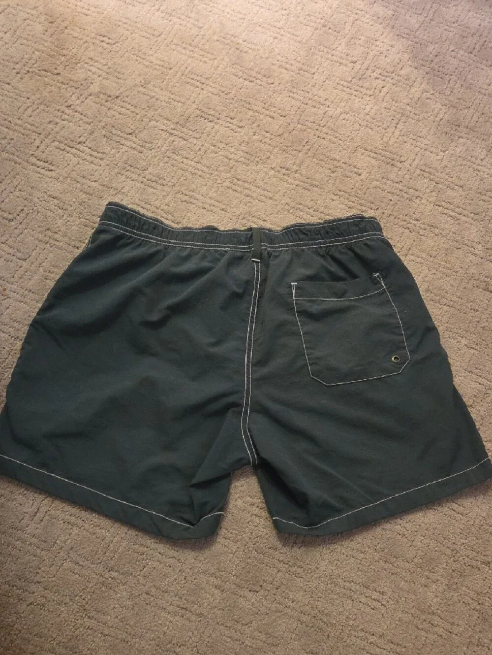 Banana Republic Dark Green Athletic Swimming Trunk with White Contrast Stitching